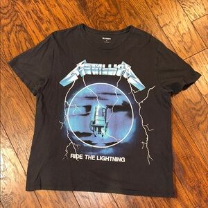 Old Navy Black T-Shirt with Blue Graphic